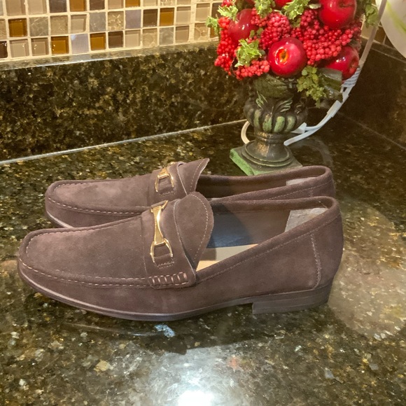Saks Fifth Avenue Mens Brown Suede Slip on Shoes Sz. 11 main image 11
